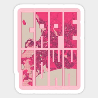 Cape Town, South Africa City Map Typography - Blossom Sticker